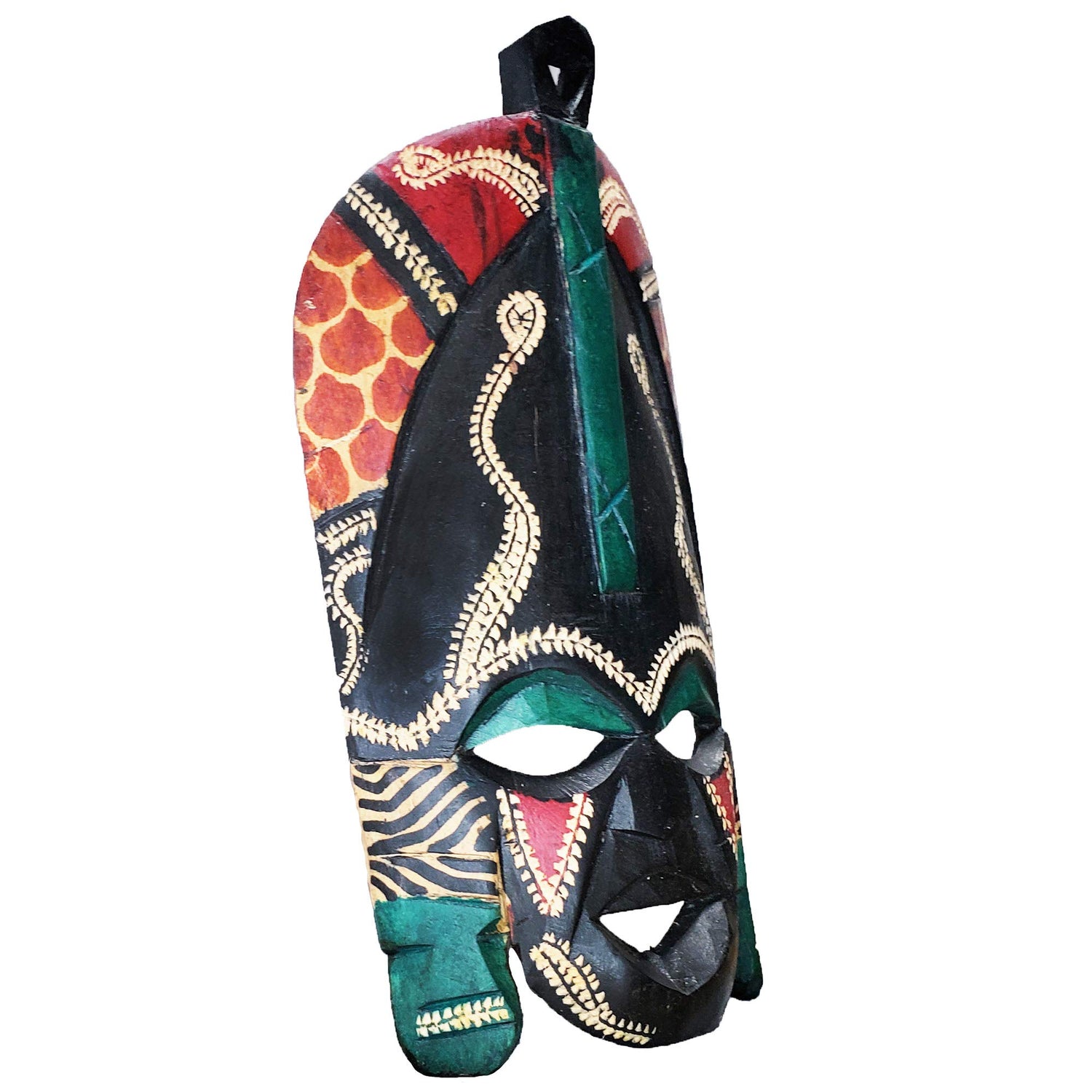 Stoneage Arts African Masai Masks Wall Hanging Art Hand Carving Safari Décor (8 Inch) Stoneage Arts