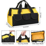 3 Pack Tool Bag for Men with Waterproof Hard Bottom, Heavy Duty Tool Bag Wide Mouth Tool Tote for Various Tools, Electrician Carpenter Mechanic Sanwuta