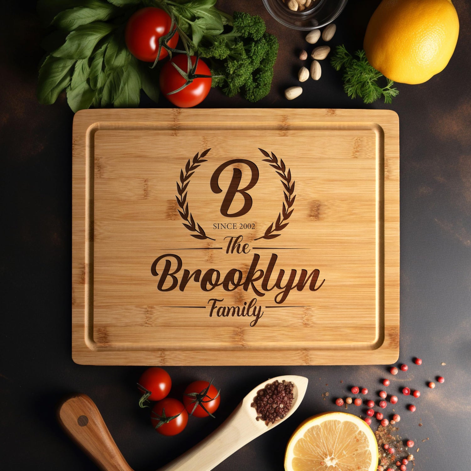 Personalized Cutting Boards Wood Engraved – Lovely Birthday, Anniversary, Bridal Shower, Wedding Present – Christmas gift- House warming gift for Generic