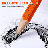 Honoson 202 Pcs Carpenter Pencil Set 200 Pcs Flat Construction Pencils with Printed Ruler Wood Graphite Pencils 2 Pcs Carpenter Pencil Sharpener for Honoson