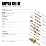 Royal Gold Royal & Langnickel 11pc Beginner Brush Set, Includes - Shader, Angular, Filbert, Detail, Script, Liner, Deerfoot & Fan Brushes Royal Gold
