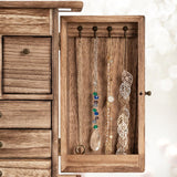 Yoimori Jewelry Box for Women, Rustic Wooden Jewelry Boxes & Organizers with Mirror & Drawers,6 Layer Jewelry Organizer Box for Rings Earrings Yoimori