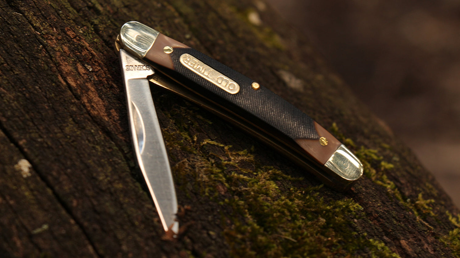 Old Timer 18OT Mighty Mite 4.7in Stainless Steel Traditional Folding Pocket Knife with 2in Clip Point Blade, Nickel Silver Bolsters, and Sawcut Old Timer