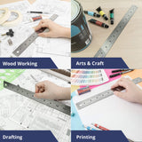 6" Stainless Steel Ruler with Non-Skid Cork Backing: 32 & 64 divisions per inch Pacific Arc