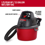 CRAFTSMAN CMXEVBE17250 2.5 Gallon 1.75 Peak HP Wet/Dry Vac, Portable Shop Vacuum with Attachments Craftsman