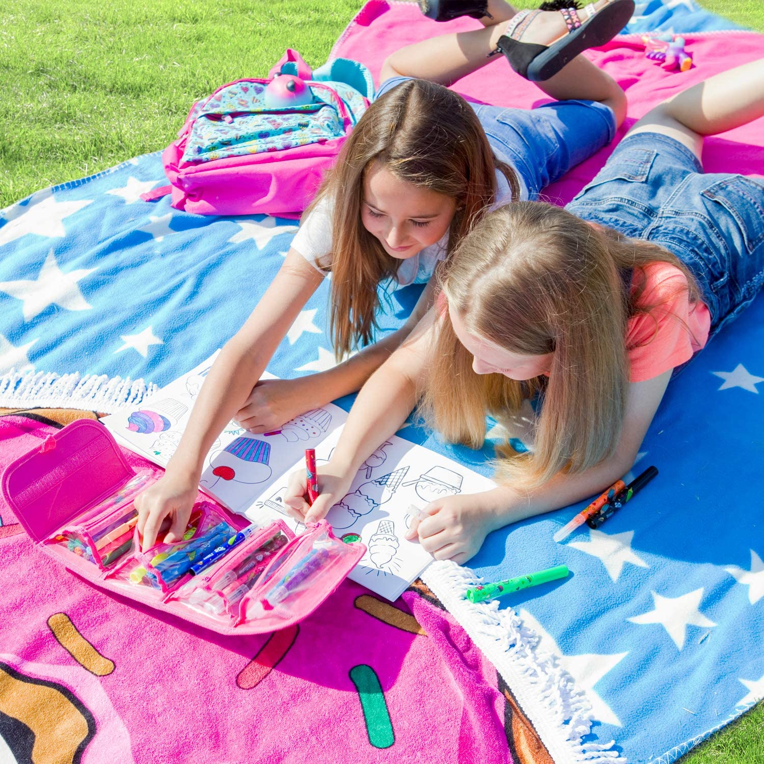 GirlZone Arts and Crafts Fruit Scented Markers and Pencil Case For Girls, Great Gifts For Girls GirlZone