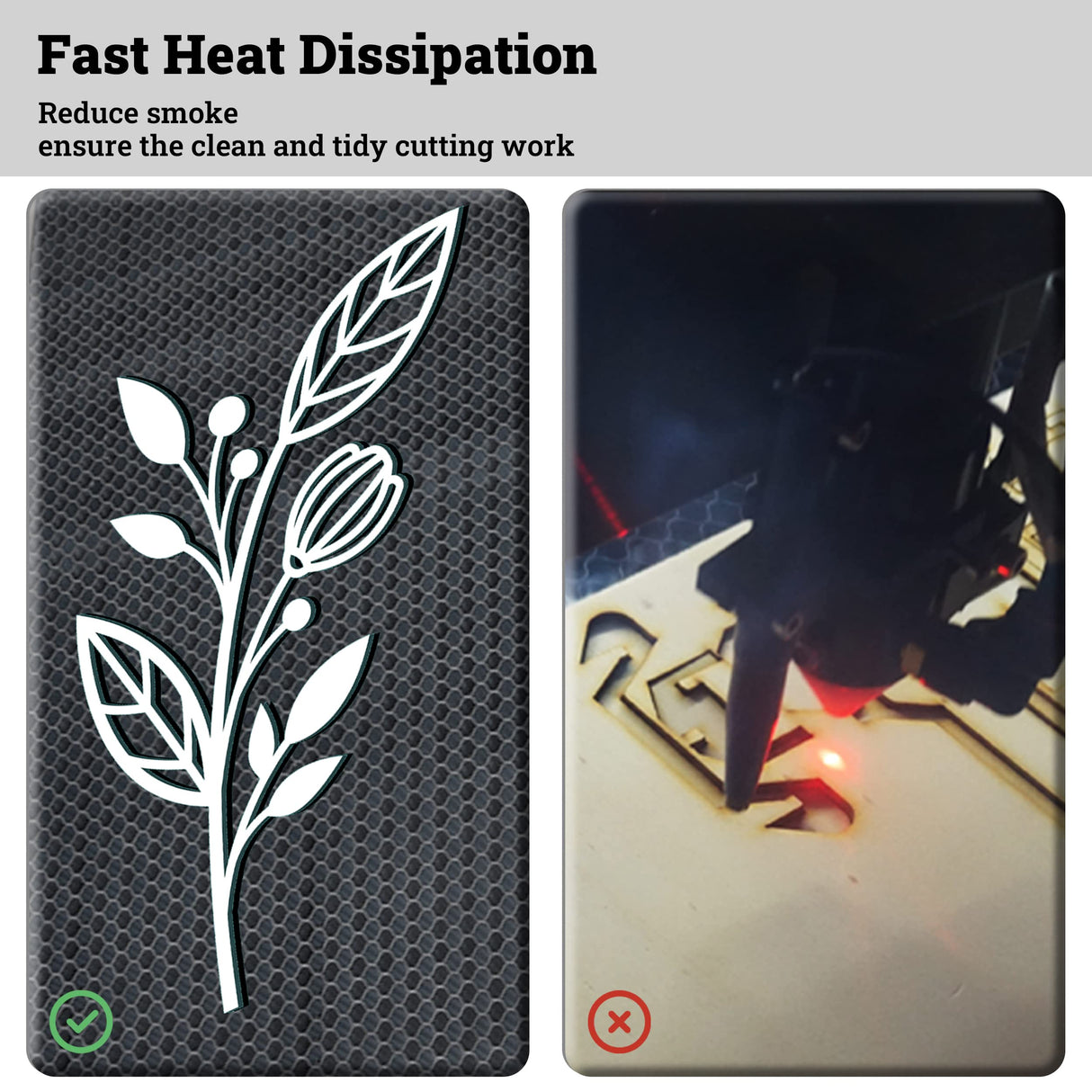 Dawot Laser Honeycomb Working Table 18.5"x17.32"x0.87" Honeycomb Laser Bed for Smooth Edge Cutting, Fast Heat Dissipation and Dawot