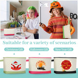 Silkfly 30 Pcs Cotton Canvas Makeup Bags Canvas Cosmetic Bag with Zipper Two Tone Make up Bags Bulk with Bottom Blank DIY Pouches Bags Multi Purpose Silkfly