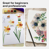 ARTISTRO Watercolor Paint Set, 48 Vivid Colors and 30 Watercolor Postcards 4x6 Inches - Heavyweight Paper Cards 140lb (300gsm) ARTISTRO