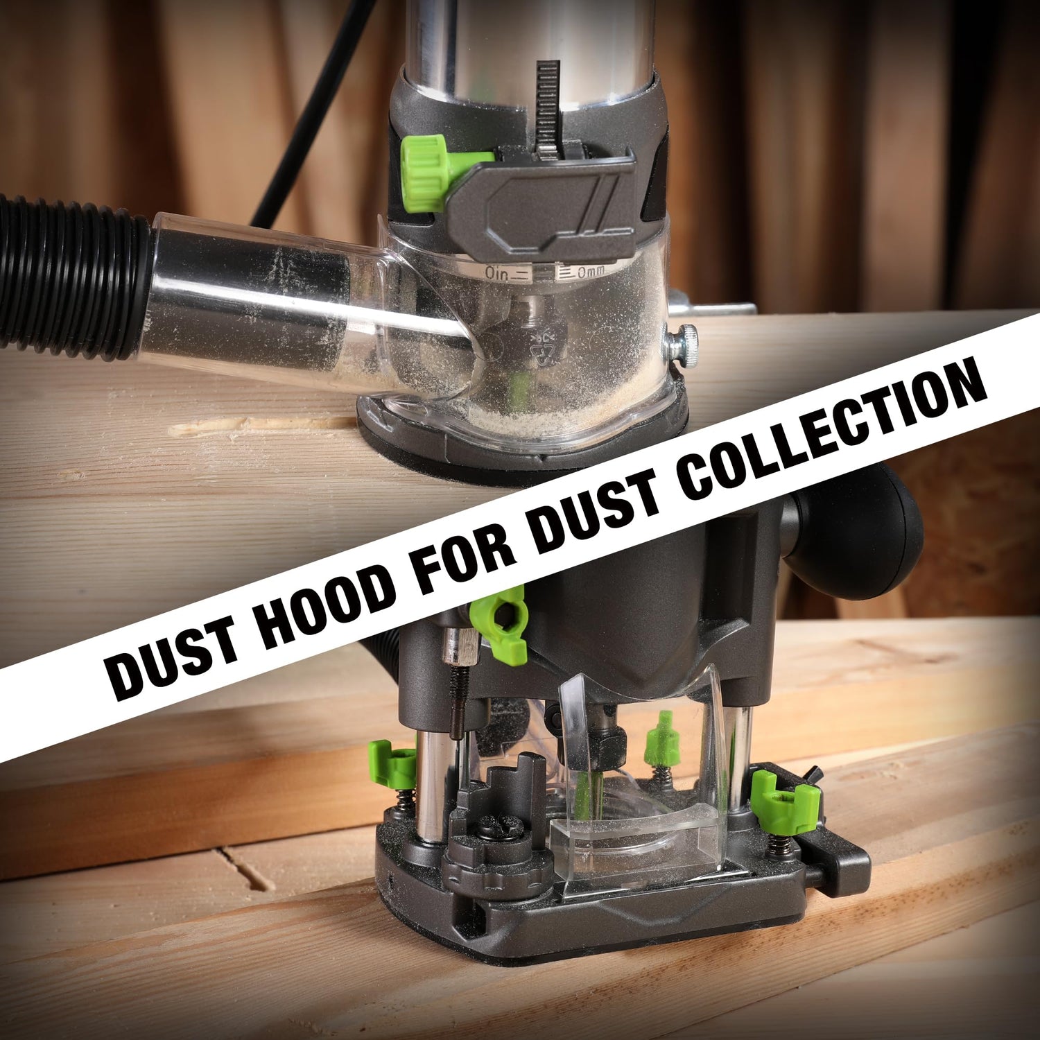 WORKPRO Compact Router Combo Kit, 6.5 Amp Compact Router Fixed Base & Plunge Router for Woodworking Slotting Trimming, 6 Variable Speeds to 32000 RPM WORKPRO