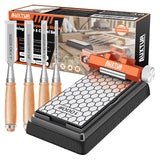 AUXTUR Sharpening Stone with Honing Guide Tool,chisel set for Woodworking,Flattening Stone,Complete Sharpening System Tools for Chisel Sharpening and AUXTUR