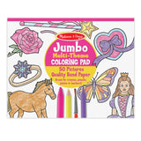 Melissa & Doug Jumbo 50-Page Kids' Coloring Pad - Horses, Hearts, Flowers, and More, 0.25" x 11" x 14" Melissa & Doug