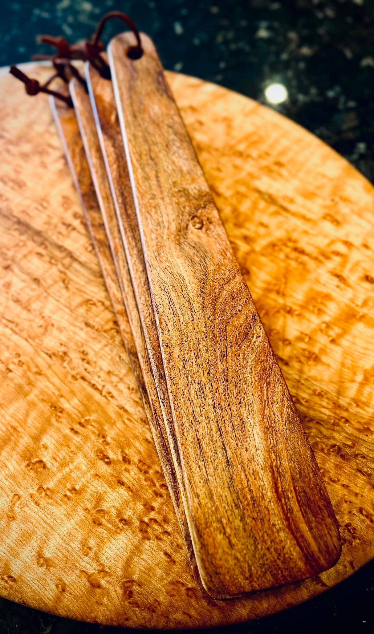 COWBOY SPATULA Mesquite Wood - TEXAS SLIM Handmade in Texas, Made in USA. Perfect cast iron, steel and non-stick cookware, Personalize it with an WoodArtSupply