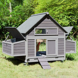 Aivituvin Portable Chicken Coops Poultry Cage with Wheels, Outdoor Hen House with Nesting Box, Outdoor Duck House Weatherproof Mobile Chicken House Aivituvin