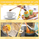 40 Pieces 12 Inch Wooden Kitchen Spoons Long Handle Wooden Cooking Mixing Oval Spoons Wooden Tasting Spoons Mixing Baking Serving Utensils Puppets Meanplan