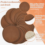 30 Pcs Blank Leather Hat Patches with Adhesive Round Laserable Leatherette Patch Brown Faux Leather Patches Glowforge Laser Supplies for Hats, Dunzy