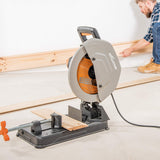Evolution Power Tools R355CPS 14-Inch Chop Saw Multi Purpose, Multi-Material Cutting Cuts Metal, Plastic, Wood & More Miter Cut up to 45˚ Degrees TCT Evolution
