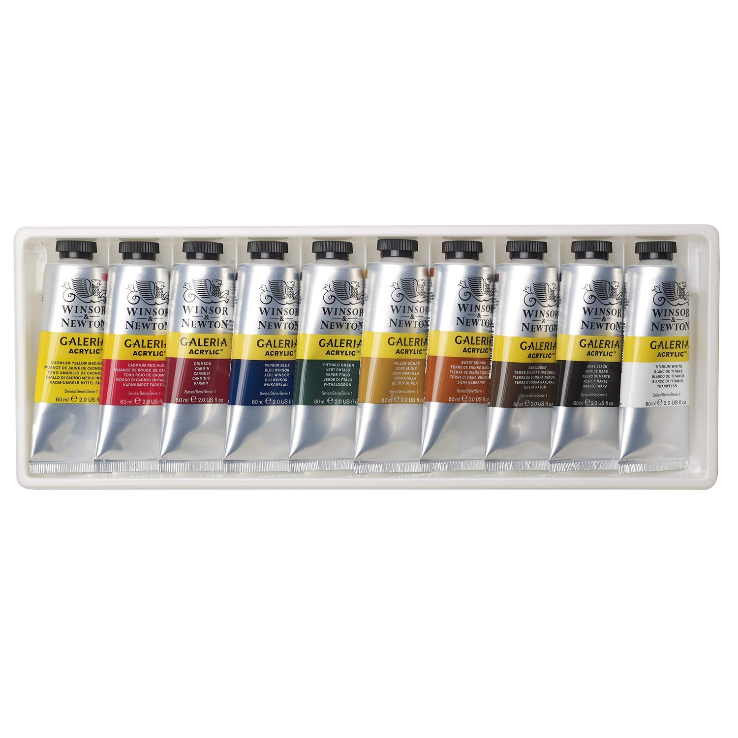 Winsor & Newton Galeria Acrylic Paint, 10 x 60ml (2--oz) Tube Paint Set Winsor & Newton