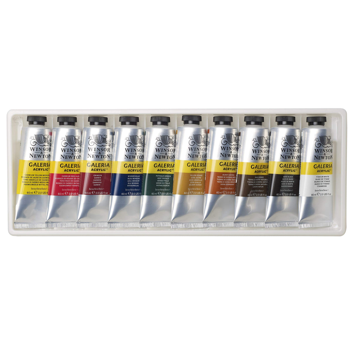 Winsor & Newton Galeria Acrylic Paint, 10 x 60ml (2--oz) Tube Paint Set Winsor & Newton
