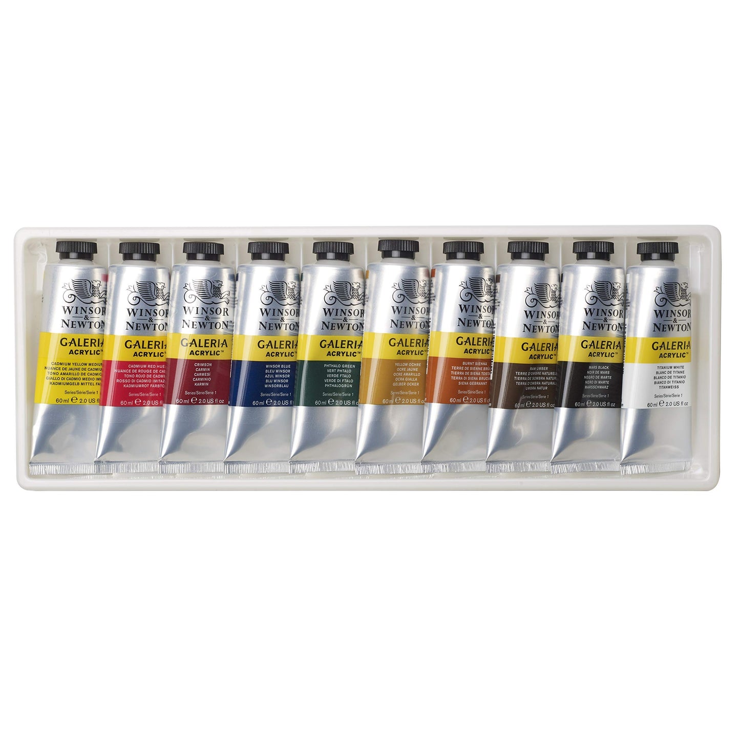 Winsor & Newton Galeria Acrylic Paint, 10 x 60ml (2--oz) Tube Paint Set