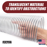 4 inch diameter x 10 foot long Ultra Flex Clear Vue Heavy Duty PVC Dust Debris and Fume Collection Hose MADE IN USA! Fulton