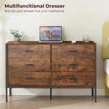 Lyromix Wood Dresser Wide 48'' Wooden TV Stand for Bedroom, Mid Century Modern Chest with Antique Finish, Perfect for Living Room Storage, 48.5" Lyromix