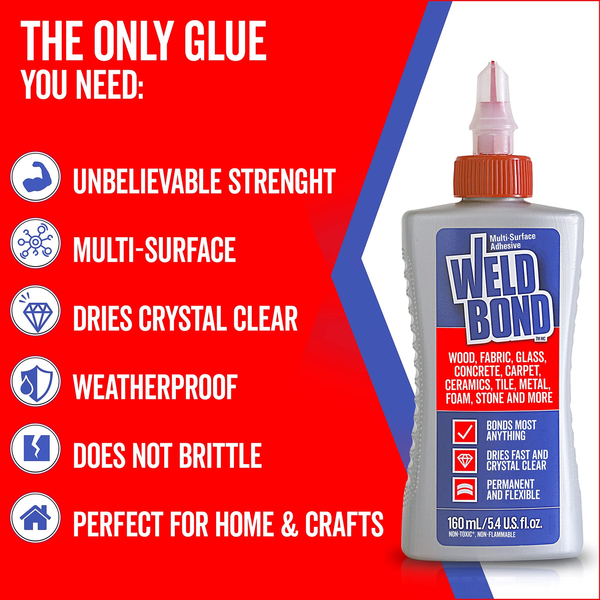 Weldbond Non-Toxic Multi-Surface Glue That Bonds Most Anything! Use as Wood Glue or for Glass Mosaic Ceramic Pottery Craft Tile Porcelaine Stone - WoodArtSupply