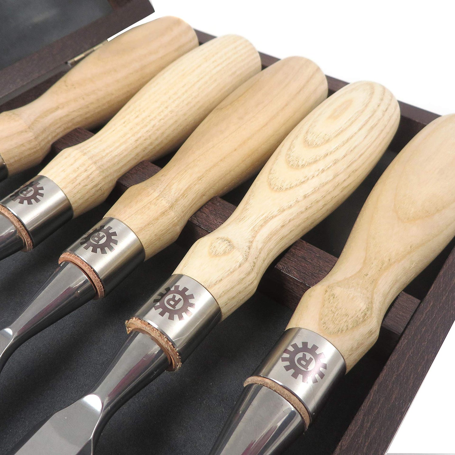 Narex 853600 5 Piece Boxed Set of Richter Extra Bevel Edge Chisel (1/4, 3/8, 1/2, 3/4 and 1 inch) Cryogenic Treated Cr-V Steel Hardened to HRc 62 Narex