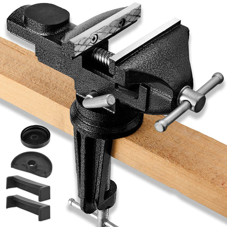 Table Vise or Bench Vise Universal, 360° Swivel Clamp-On Vise Portable Home Vice 3.2'' for Woodworking, Cutting Conduit, Drilling, Metalworking STEINBRÜCKE