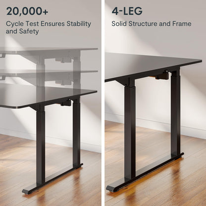 SANODESK L Shaped Standing Desk with Dual Motor 4-Leg Lift, Electric Height Adjustable Desk with Memory Presets for Home Office(63x43 Joint - WoodArtSupply