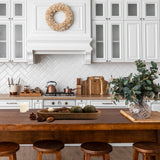 BORSHAE Wooden Decorative Farmhouse Dough Bowl Hand Carved Centerpiece (20 x 6 x 2 inches) BORSHAE