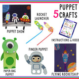 Craftikit ® Space Arts and Crafts for Kids - 20 Simple All-Inclusive Fun Toddler Craft Kit for Kids - Organized Crafts for Toddlers Ages 3-10 - Craftikit