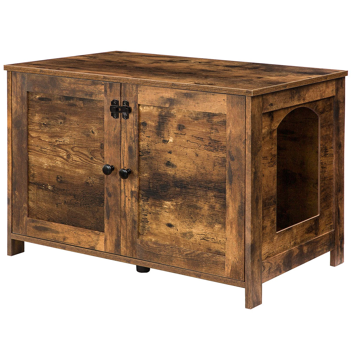 HOOBRO Cat Litter Box Enclosure, Cat Litter Box Furniture with Divider, Hidden Litter Box Furniture, Wooden Pet House, End Side Table, 31.5"L x HOOBRO