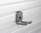 HandiWall 4" Double Hook with Locking Bracket for Tool Storage on Garage Slatwall Panels HandiWall