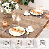 2024 New Large 72IN Solid Wood Dining Table for 6 8 10 People,Modern 6FT Waterproof Rectangular Kitchen Tables w/Anti-Rust&Adjustable Metal Leg,Brown chartustriable