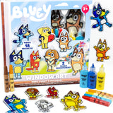 Bluey Window Art Suncatchers Kit for Kids to Paint, Great at-Home Craft Activity or Birthday Party Idea, Toys for Ages 3, 4, 5, 6 Bluey