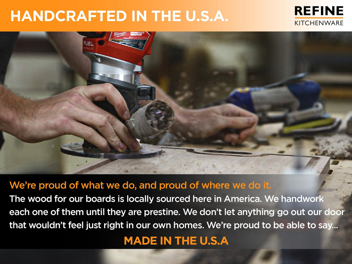 Refine Kitchenware Personalized Cutting Board, USA Made Custom Monogrammed Cutting Board, Custom Christmas Gift, Personalized Charcuterie Board WoodArtSupply