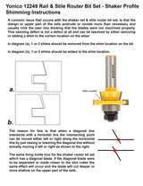 YONICO Cabinet Door Rail and Stile Router Bits Set 2 Bit Shaker 1/4-Inch Shank 12249q Yonico