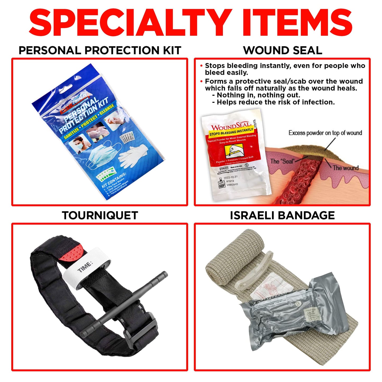 Ever-Ready Industries Outdoor Protection and Workplace First Aid Kit - Includes Burn Ointment, Exceed OSHA Guidelines and ANSI 2009 Standards - 228 - WoodArtSupply