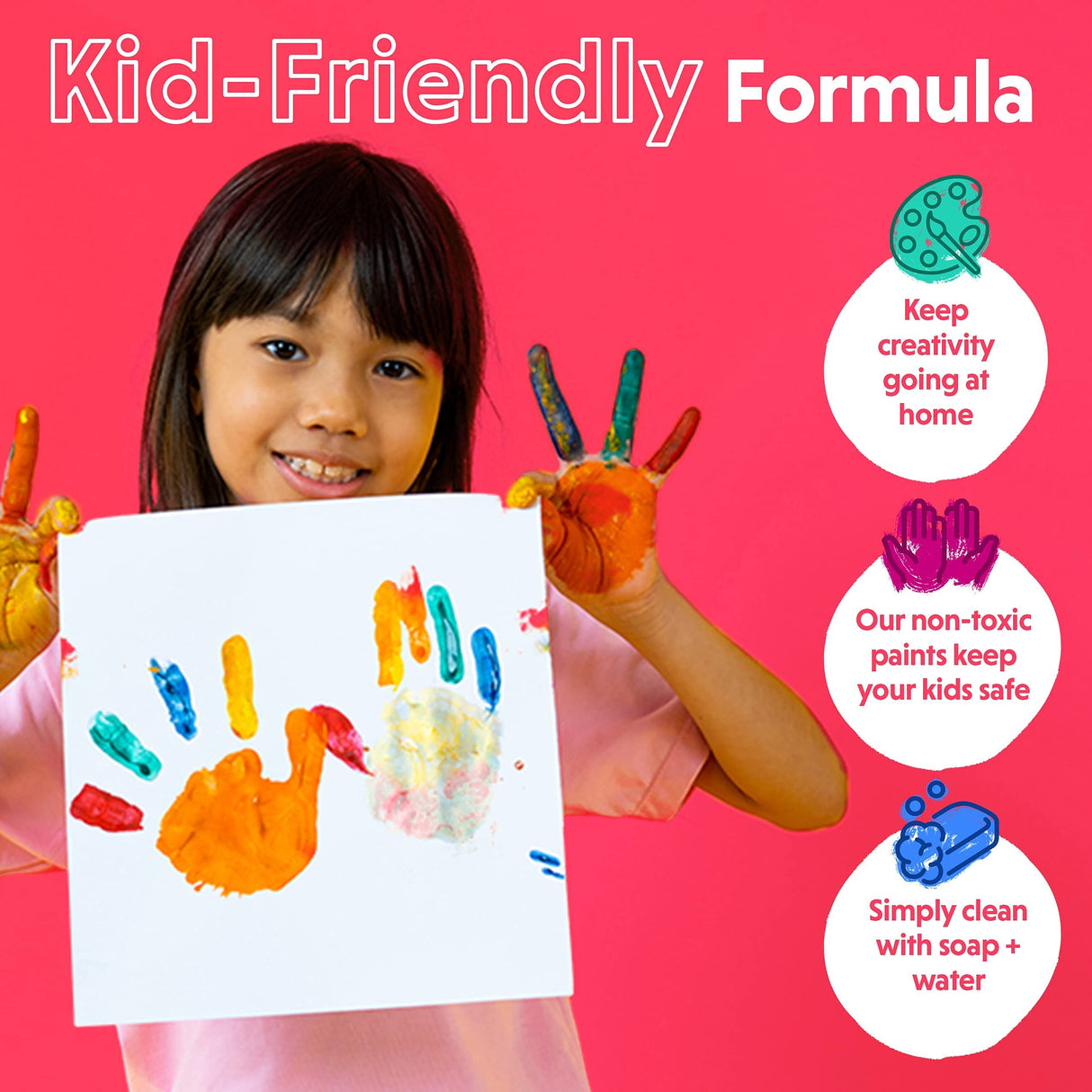 Acrylic Paint Set for Adults and Kids - 24 Pack of 12mL Paints with 3 Art Brushes, Non-Toxic Craft Paint, Halloween Pumpkin Painting Kit - Canvas, Crafts 4 All