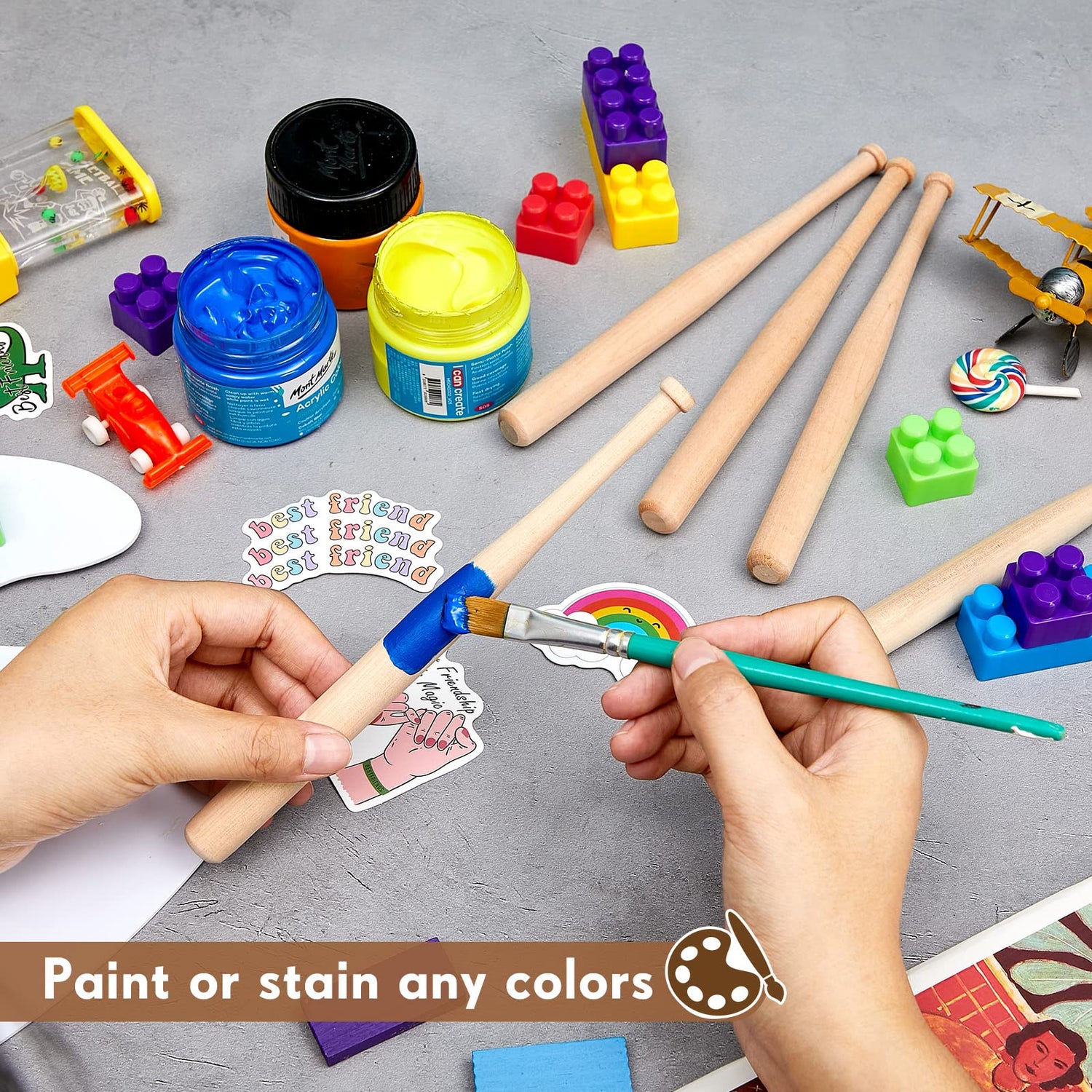 Mini Baseball Bat 8 Inch Unfinished Small Wooden Bats Unpainted Wood Baseball Bats for Painting Keychain Action Figures DIY Craft Projects Ball Juexica