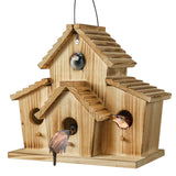 Bird Houses for Outside,Bluebird Finch 4 Room Outdoor Bird Houses for Garden, Up to 4 Bird Families, Large Hole for Bird Families' Needs NATUREYLWL