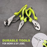 FASTPRO 220-Piece Home Tool Set, Household Repairing Tool Kit, with 12-Inch Wide Mouth Open Storage Tool Bag, Green FASTPRO