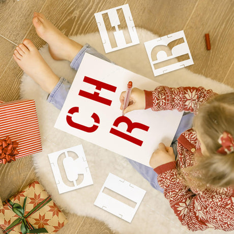 12 Inch Number Stencils Reusable Number Templates Interlocking Stencil Kit Plastic Large Size Number Stencils for Wood Wall Paper Fabric Glass Yushanju