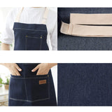 eywlwaar Denim Apron with 3 Pockets Unisex Jean Apron Adjustable Bib Apron for Work Kitchen Cooking 30.3 "x 26.57" Blue eywlwaar