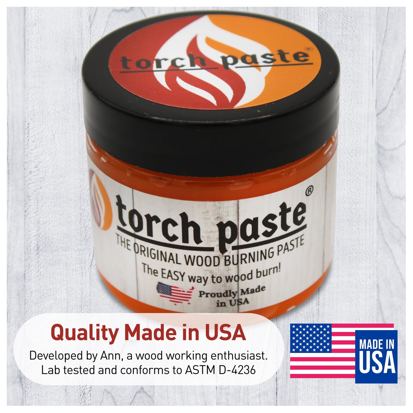 Torch Paste - The Original Wood Burning Paste | Made in USA Heat Activated Non-Toxic Paste for Crafting | Accurately & Easily Burn Designs on Wood,