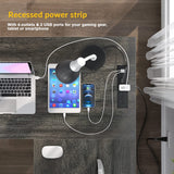 L-Shaped Computer Desk with USB Charging Port and Power Outlet - Unikito Industrial Reversible Corner Desk with Storage Shelves for Gaming and Office Use Unikito