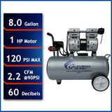 California Air Tools 8010A Aluminum Tank Air Compressor | Ultra Quiet, Oil-Free, 1.0 hp, 8 gal California Air Tools