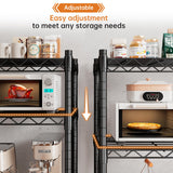 REIBII 5-Shelf Wire Shelving,Storage Shelves Metal Shelves for Storage,71’’H Adjustable Garage Shelving Heavy Duty Storage Rack Pantry Shelf Kitchen REIBII