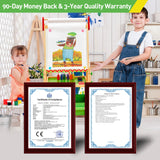 FUNLIO Kids Art Easel, 3 Height Adjustable for Kids Aged 2-8, Toddler Easel with Paper Roll, Anti-Warp & Magnetic Chalkboard/Whiteboard, All-in-One FUNLIO